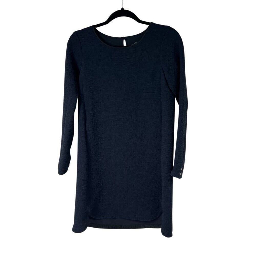Cotelac Navy Blue Long Sleeve‎ Modest Dress Sz 1 US 10 Women’s High Neck